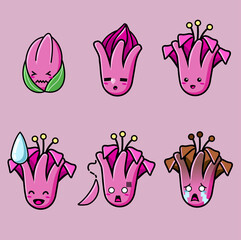 Illustration Vector Graphic of Cute Pink Flower