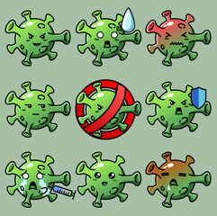 Obraz premium Illustration Vector Graphic of Cute Virus