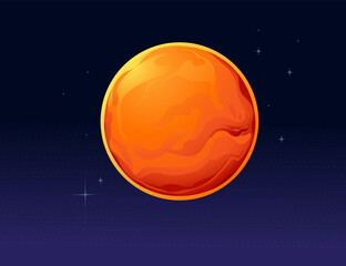 Solar system space object planet Mars vector illustration on deep sky background © Alfmaler