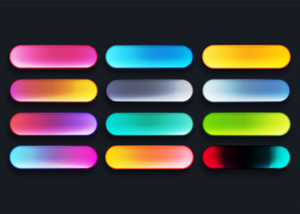 Colorful web buttons set in different colors