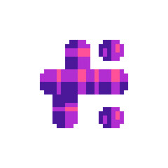 Bacteria pixel art icon. Bacterium or microbe sign. Micro organisms, virus, germs and bacilli. Medicine infection symbol. Observation in the microscope.  Isolated vector illustration. Design for logo.