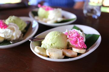Avocado ice cream sundae menu