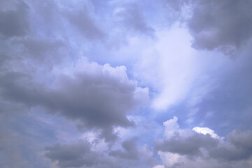 The texture of rain clouds, rain clouds gather in one place, dragging the blue sky.