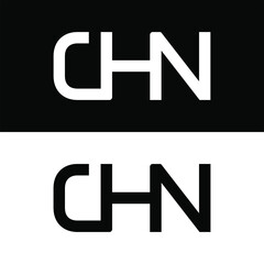 Creative, simple and elegant Initial letter CHN logo template in flat design monogram illustration