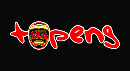 Vector image of writing mask (topeng) illustration