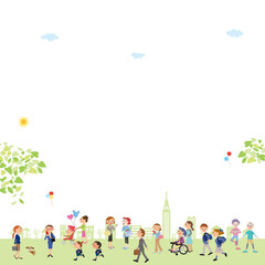 新緑　街並み　新生活　　コピースペース 