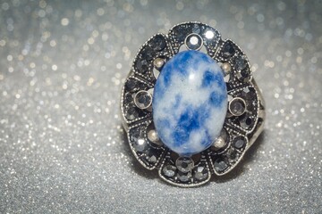 Ring with sodalite