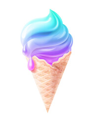 Realistic ice cream dessert 3D