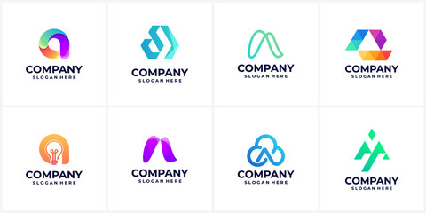 collection of abstract logo symbol, monogram icon