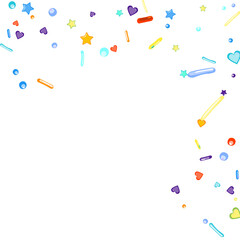 Sprinkles grainy. Cupcake donuts background.