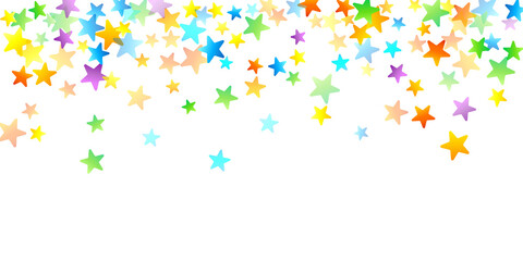 Rainbow Festive Confetti. Carnival Star Falling.