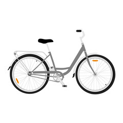 Grey mountainbike bicycle isolated on white background