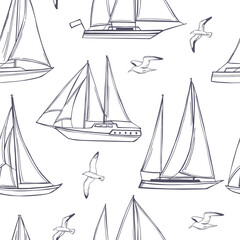 Yachts. Vector  pattern