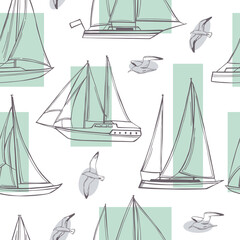 Yachts. Vector  pattern