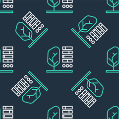 Fototapeta premium Line Plant status icon isolated seamless pattern on black background. Vector