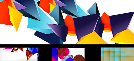 Set of vector abstract backgrounds. Various design templates