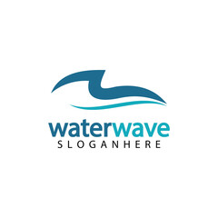water wave logo design template