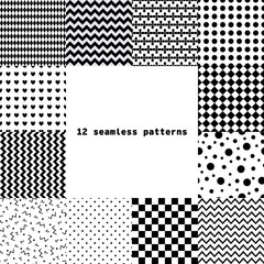 Set of geometric seamless patterns. Abstract geometric patterns. Vector illustration.