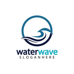 water wave logo design template