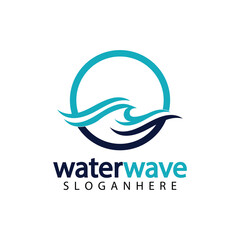 water wave logo design template