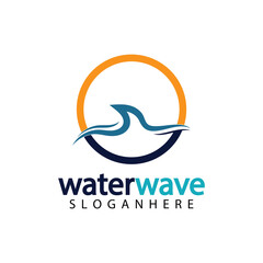 water wave logo design template