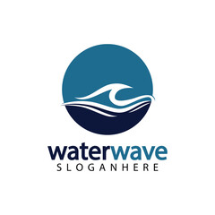 water wave logo design template