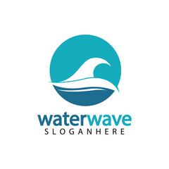 water wave logo design template
