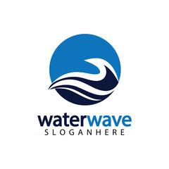 water wave logo design template