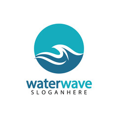 water wave logo design template