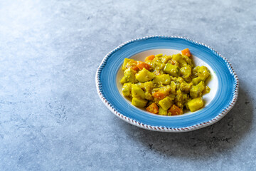 Olive Oil Food Zucchini with Turmeric or Courgette.