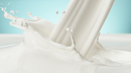 Obraz na płótnie Canvas Splash of milk in closeup