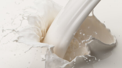 Splash of milk in closeup