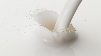 Splash of milk in closeup