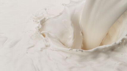 Splash of milk in closeup