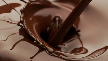 Hot chocolate pouring