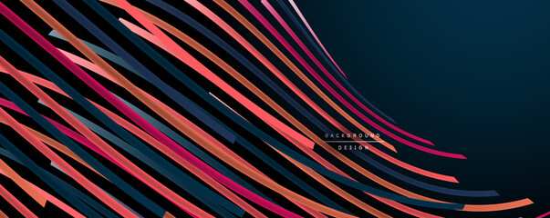 Abstract colorful lines vector background. Internet, big data and technology connections concept, abstract template