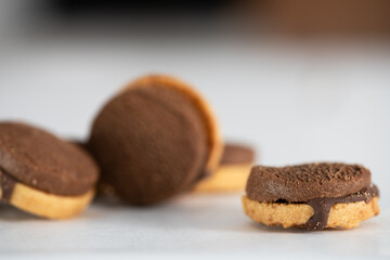 Chocolate Vanilla  Sandwich Cookies with Chocolate Cream Filling