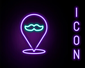 Glowing neon line Barbershop icon isolated on black background. Hairdresser logo or signboard. Colorful outline concept. Vector