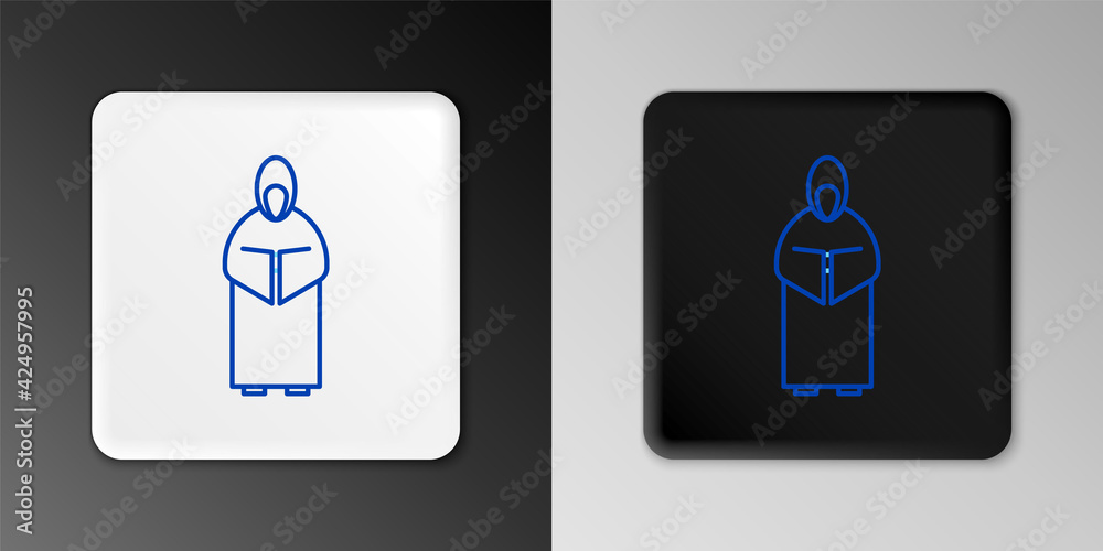 Sticker line monk icon isolated on grey background. colorful outline concept. vector