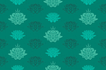 Lotus flowers seamless pattern