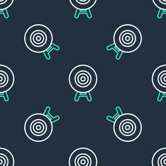 Line Target sport icon isolated seamless pattern on black background. Clean target with numbers for shooting range or shooting. Vector