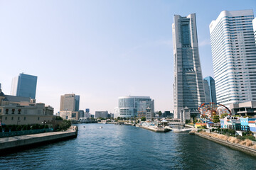 Fototapeta premium 【神奈川】国際橋から見たランドマークタワー方面（夜景）