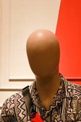 Mall mannequins dress up fashion design with white and red background