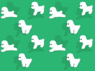 Animal Animation Sequence Dog Bichon Frise Cartoon Vector Seamless Wallpaper