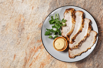 honey garlic baked pork ham, top view