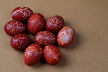 painted easter eggs with ukrainian ornaments	