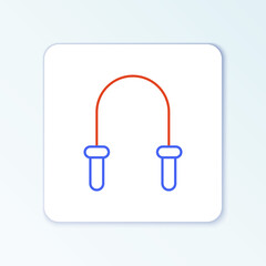 Line Jump rope icon isolated on white background. Skipping rope. Sport equipment. Colorful outline concept. Vector