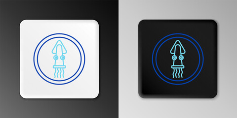 Line Octopus on a plate icon isolated on grey background. Colorful outline concept. Vector