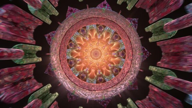 New age mandala 3D loop seamless vj trippy color digital age energy audiovisual animation music video