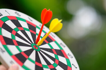 dart board with target and business growth concept